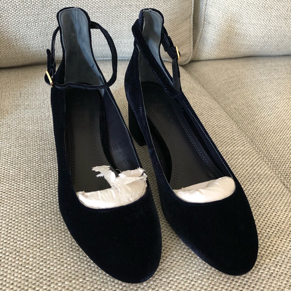 Sandro Dark Navy Velvet Mary Jane 37